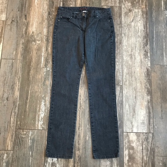Anthropologie Tapemeasure charcoal grey straight leg stretch jeans size 10 - Picture 7 of 8